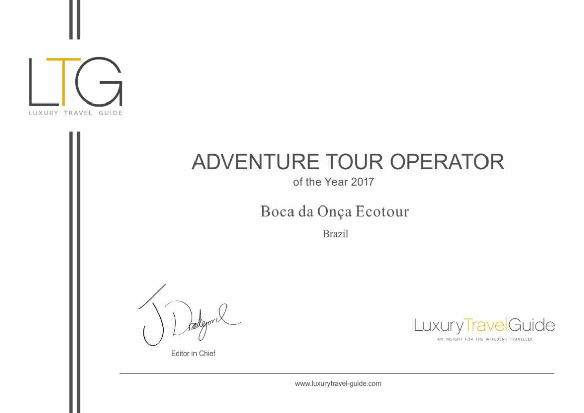 selo adventure tour operator awards boca da onça 2017.